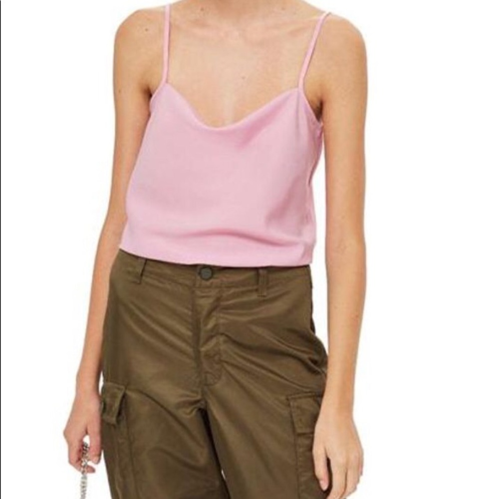 💜Topshop Pink drape front cami - Picture 2 of 5